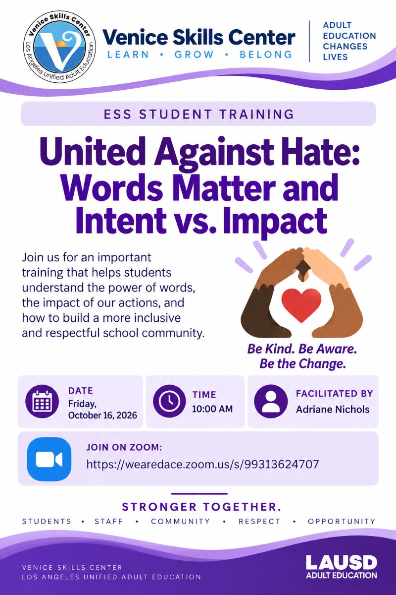 United Against Hate flyer
